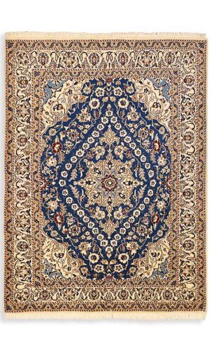 Silk Inlaid Persian Nain Rug