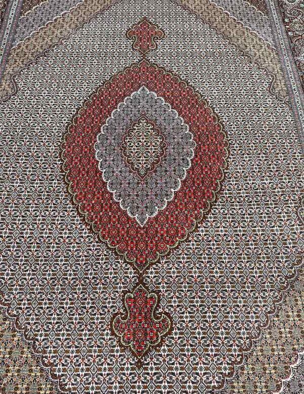 Hand Knotted Wool & Silk Inlaid Persian Tabriz Rug