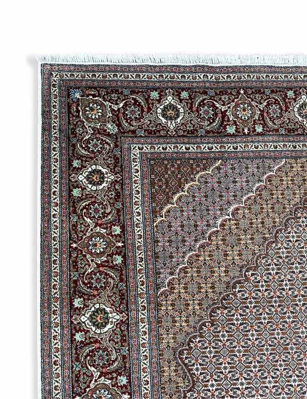 Hand Knotted Wool & Silk Inlaid Persian Tabriz Rug