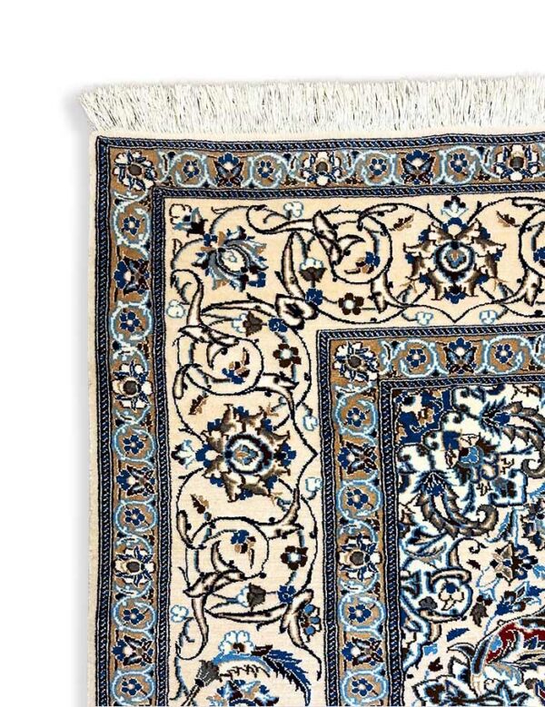 Knotted Wool & Silk Inlaid Persian Nain Rug