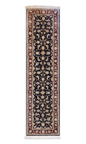 Hand Knotted NZ Wool & Silk In Laid Hall Runner Rug