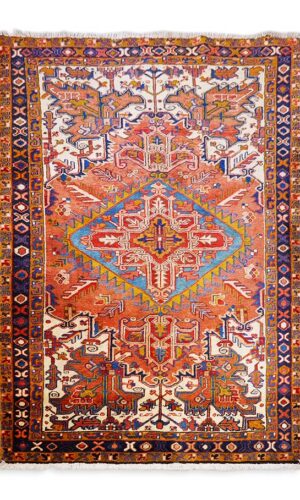 Hand Knotted Semi Antique Persian Hariz Rug