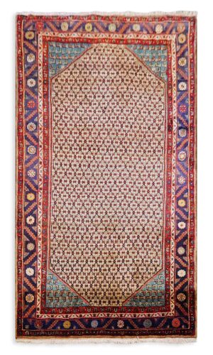 Hand Knotted Semi Antique Persian Moud Rug