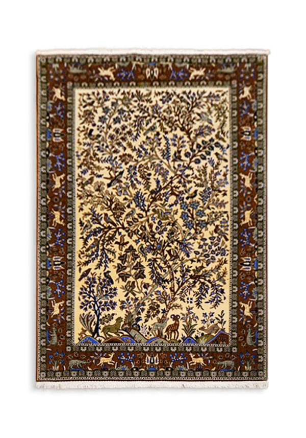 Hand Knotted Persian Qum Rug