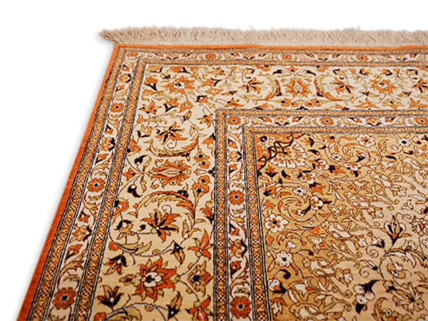 Hand Knotted Persian Qum Silk On Silk Rug