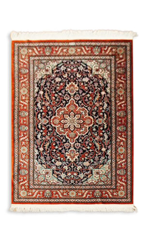 Hand Knotted Persian Qum Silk Rug