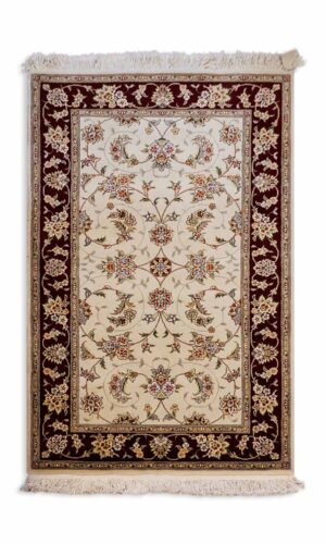 Hand Knotted Persian Wool & Silk Design Rug