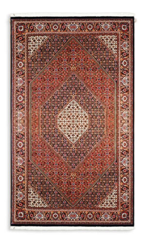 Hand Knotted Silk In Laid Rug Persian BIjar