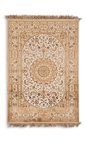 Hand Knotted Silk On Silk Center Rug