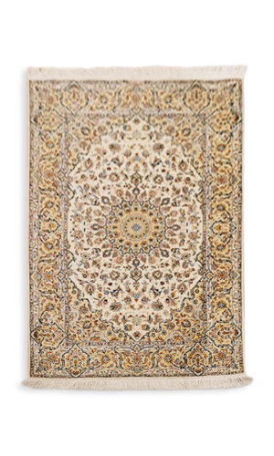 Hand Knotted Persian Kashan Silk Rug
