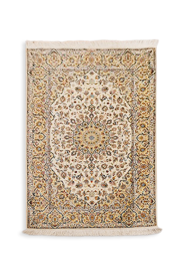 Hand Knotted Persian Kashan Silk Rug