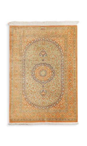 Hand Knotted Persian Qum Silk Rug