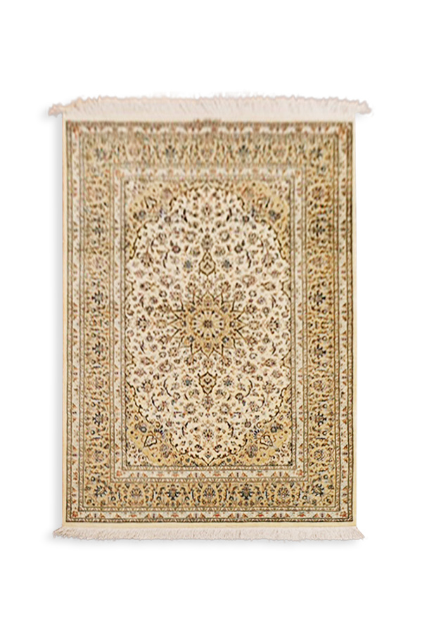 Hand Knotted Pure Silk Persian Kashan Rug
