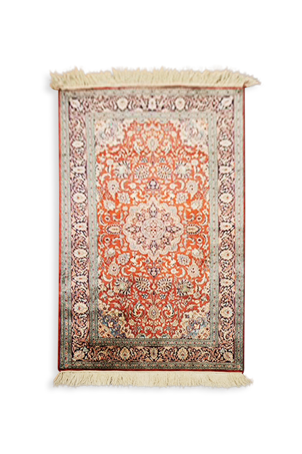Hand Knotted Pure Silk Kashmir Rug