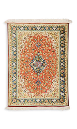 Hand Knotted Silk On Silk Persian Qum Rug