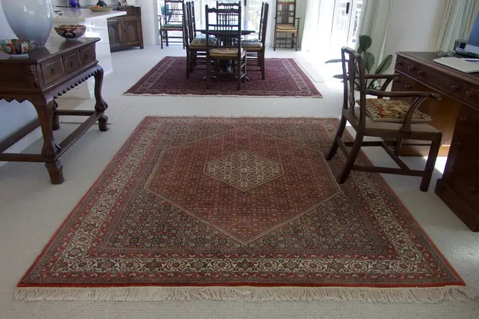 Handcrafted Persian Bijar rug displayed in a customer’s home